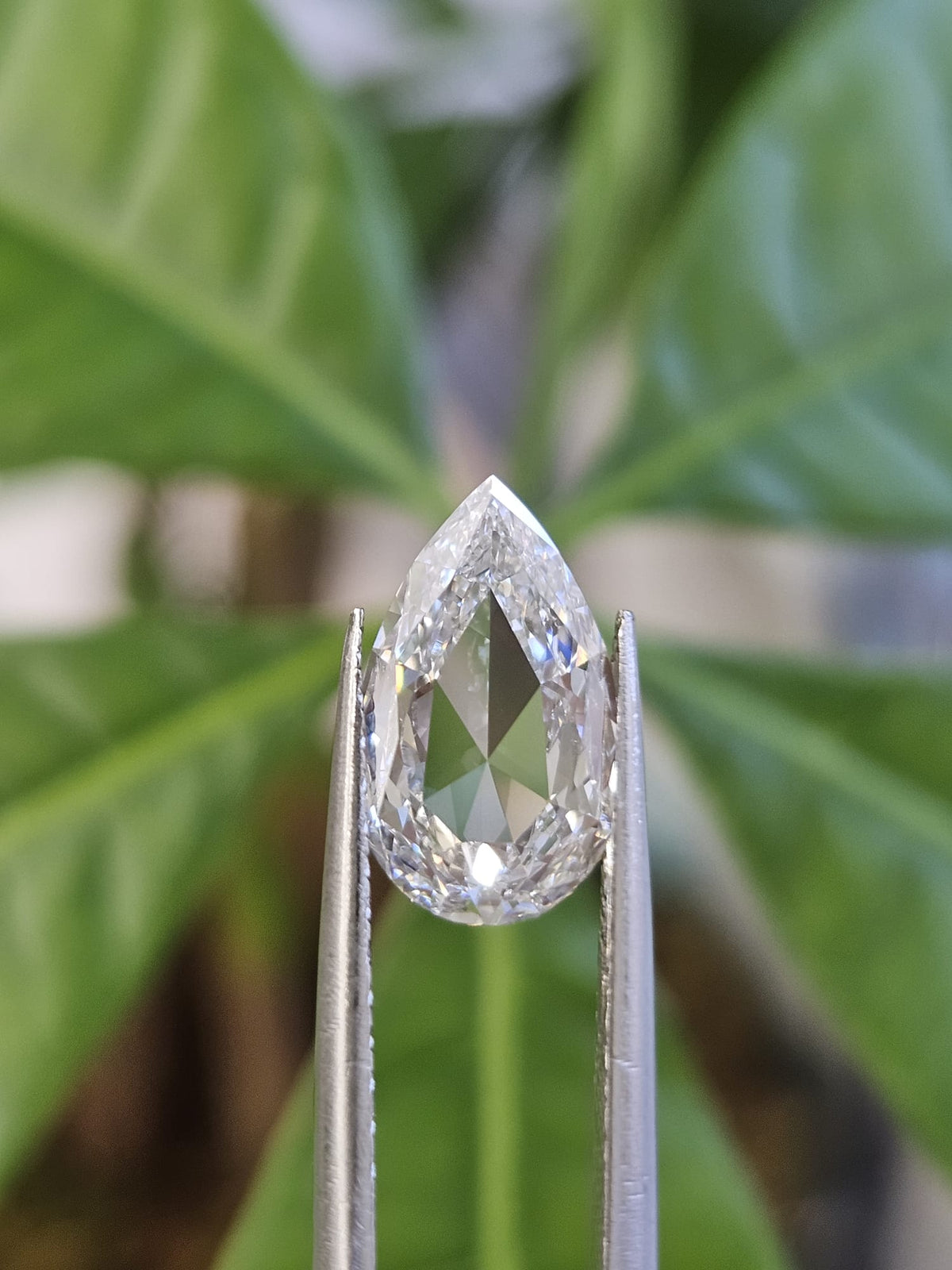 IGI 2.09CT PEAR ROSE CUT F VS1