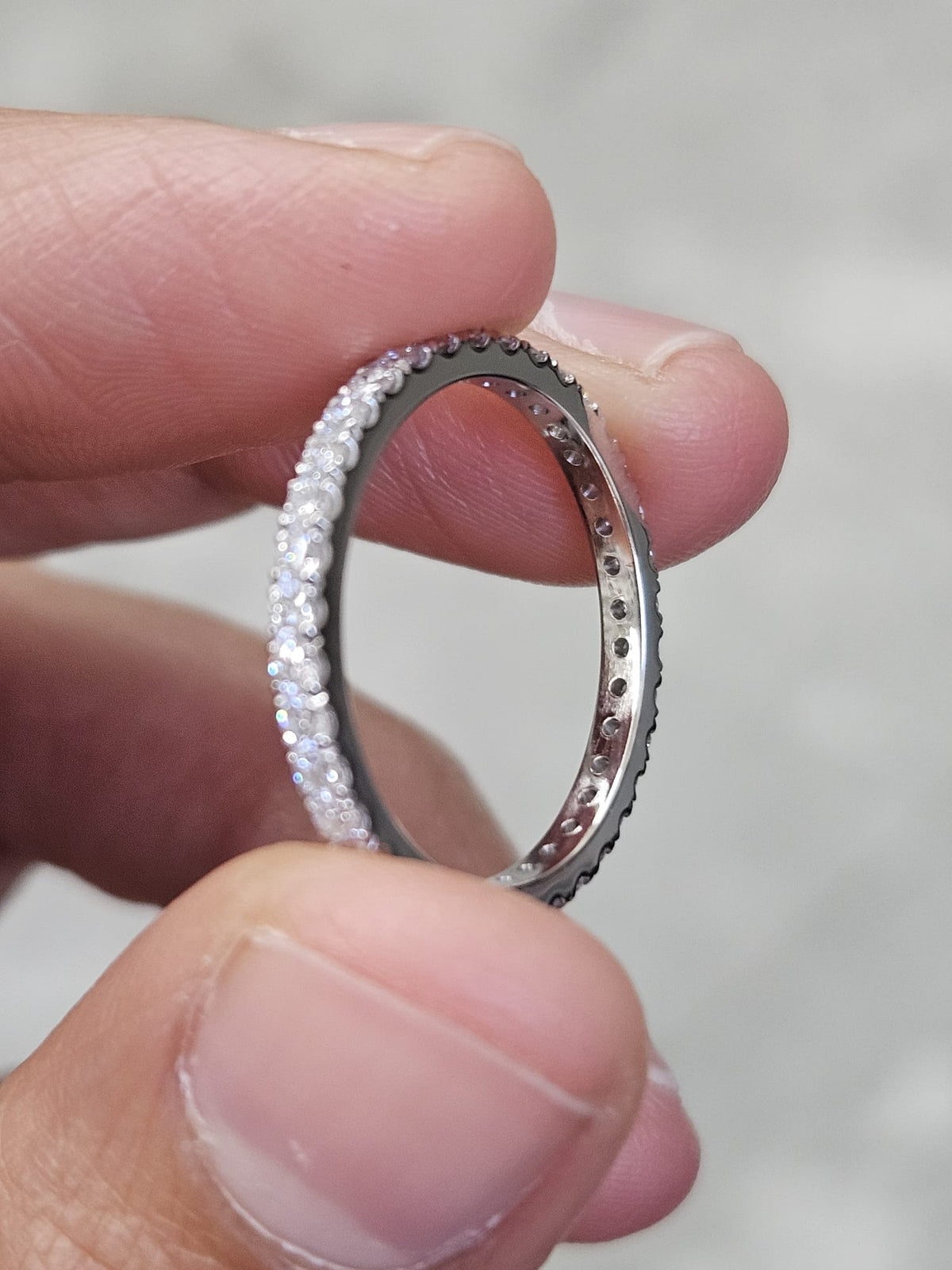 Custom Made 14K White Gold Round lab Diamond Eternity Band