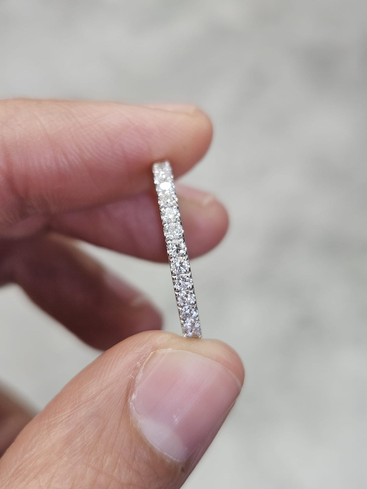 Custom Made 14K White Gold Round lab Diamond Eternity Band