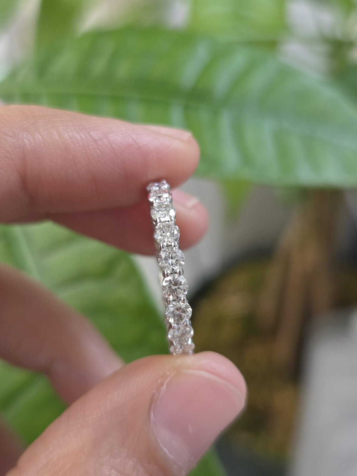 Custom Made 14K White Gold Round lab Diamond Eternity Band