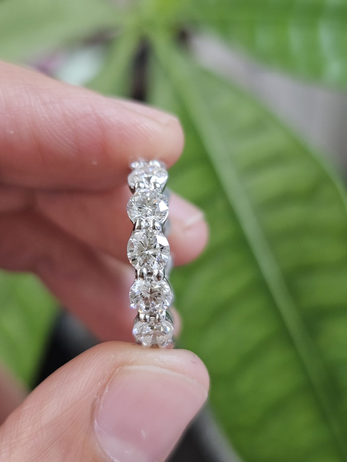Custom Made 14K White Gold Round lab Diamond Eternity Band
