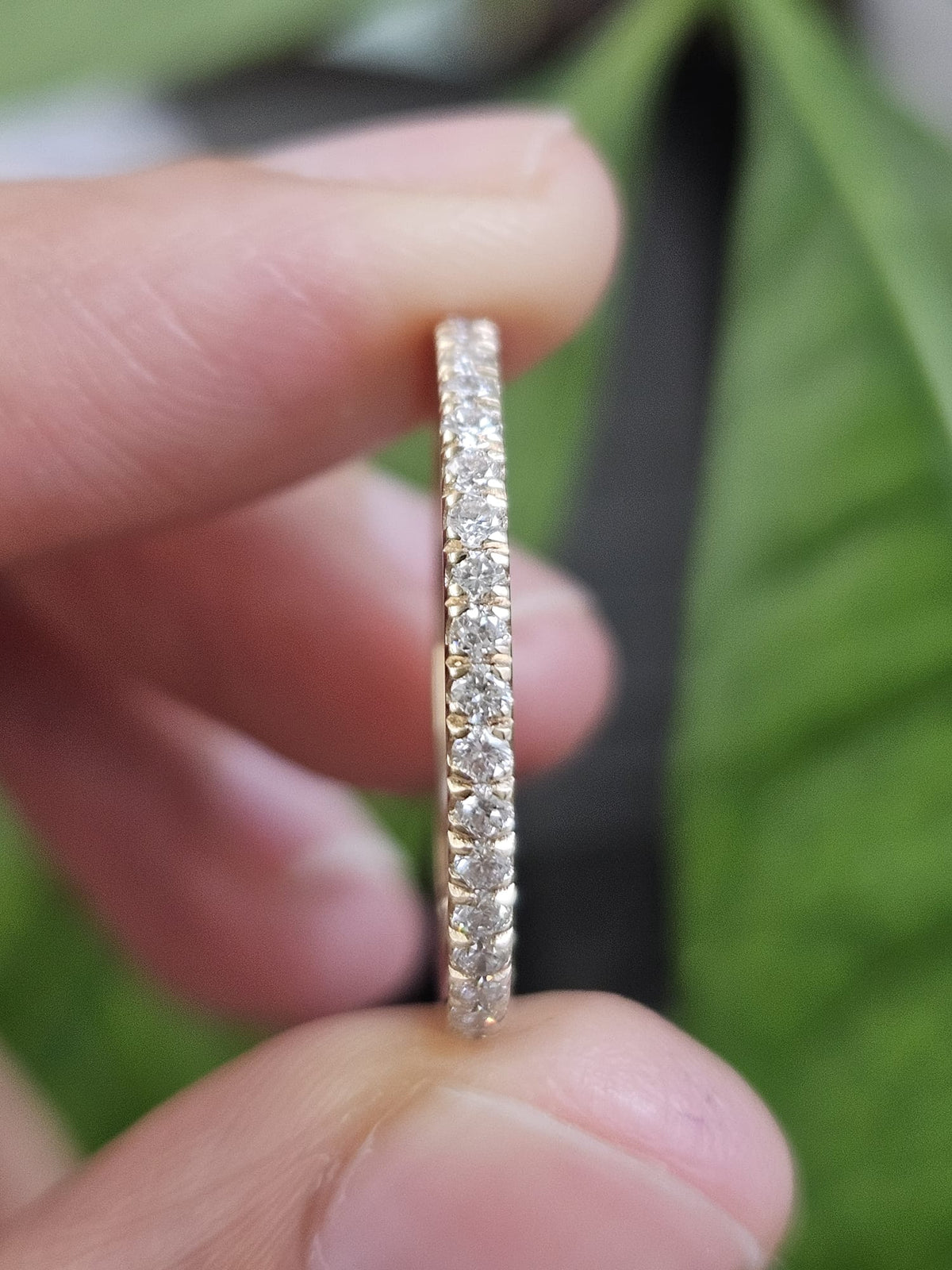 Custom Made 14K Yellow Gold Three-Quarter Round lab Diamond Eternity Band