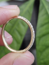 Custom Made 14K Yellow Gold Three-Quarter Round lab Diamond Eternity Band