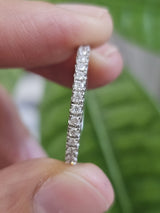 Custom Made 14K White Gold Three-quarter Round lab Diamond Eternity Band