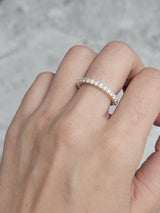Custom Made 14K Yellow Gold Three-quarter Round lab Diamond Eternity Band