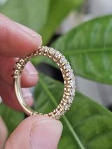Custom Made 14K Yellow Gold Three-quarter Round lab Diamond Eternity Band