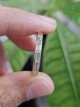 Custom Made 14K Yellow Gold Baguette Half way lab Diamond Eternity Band