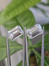 IGI 3.08CT + 3.08CT EMERALD CUT PAIR D VVS2