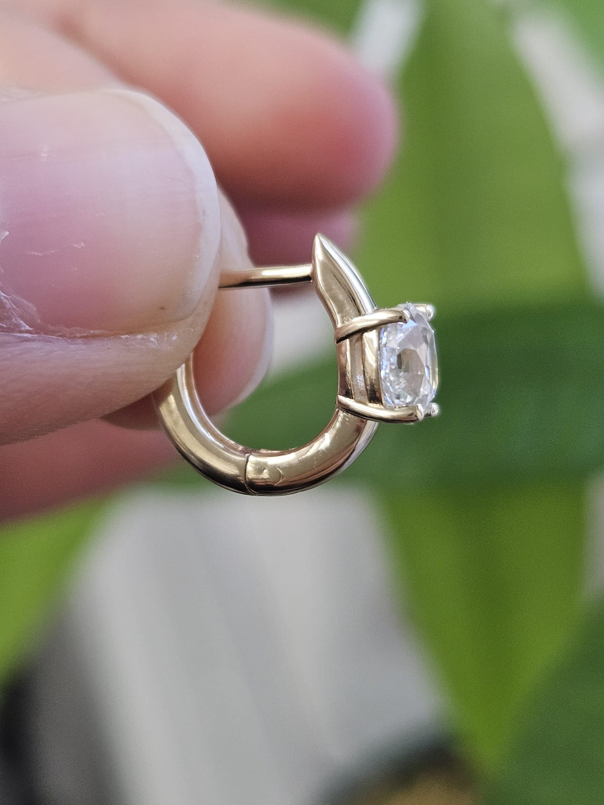 Custom Made 1cttw Yellow Gold Square OMC Lab Diamond Hoop Earrring