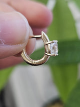 Custom Made 1cttw Yellow Gold Square OMC Lab Diamond Hoop Earrring