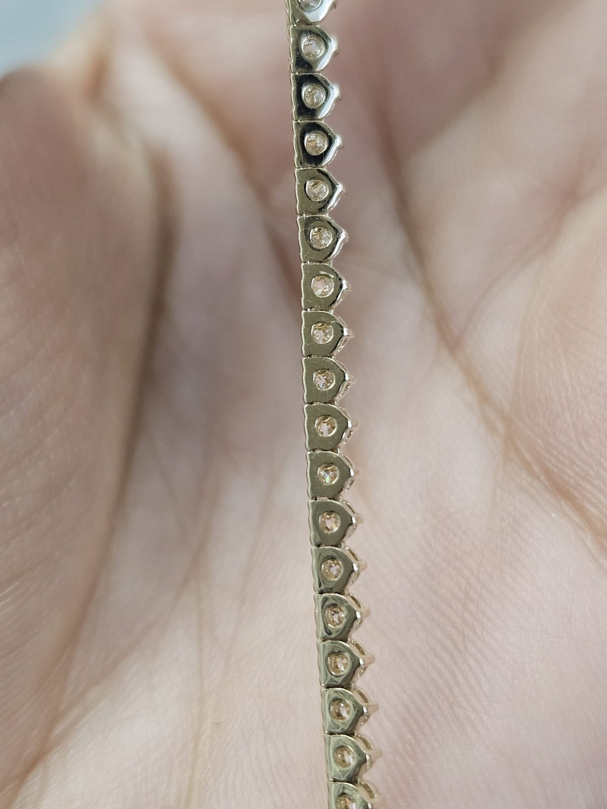 7.95cttw Yellow Gold Lab Diamond 17" Graduated Tennis Necklace