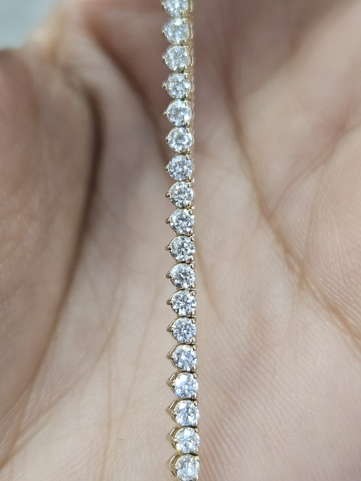 7.95cttw Yellow Gold Lab Diamond 17" Graduated Tennis Necklace