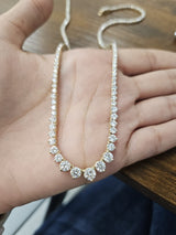 7.95cttw Yellow Gold Lab Diamond 17" Graduated Tennis Necklace