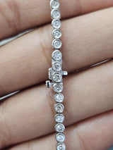 2.4cttw White Gold Lab Diamond Bezel Set 7" Bracelet