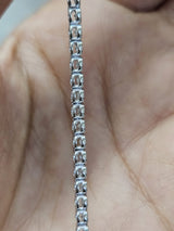 2.4cttw White Gold Lab Diamond Bezel Set 7" Bracelet