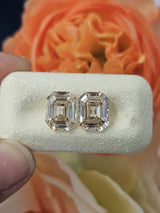IGI 3.02CT + 3.02CT ANTIQUE EMERALD FANCY LIGHT BROWN VS1