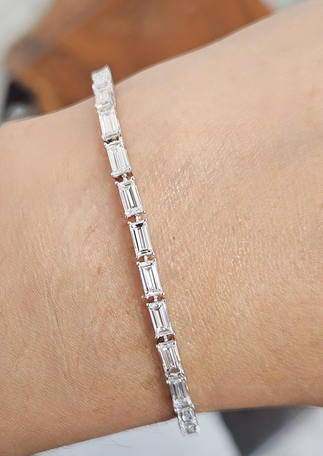 5.04 CT Lab 7 Inches Emerald Bracelet