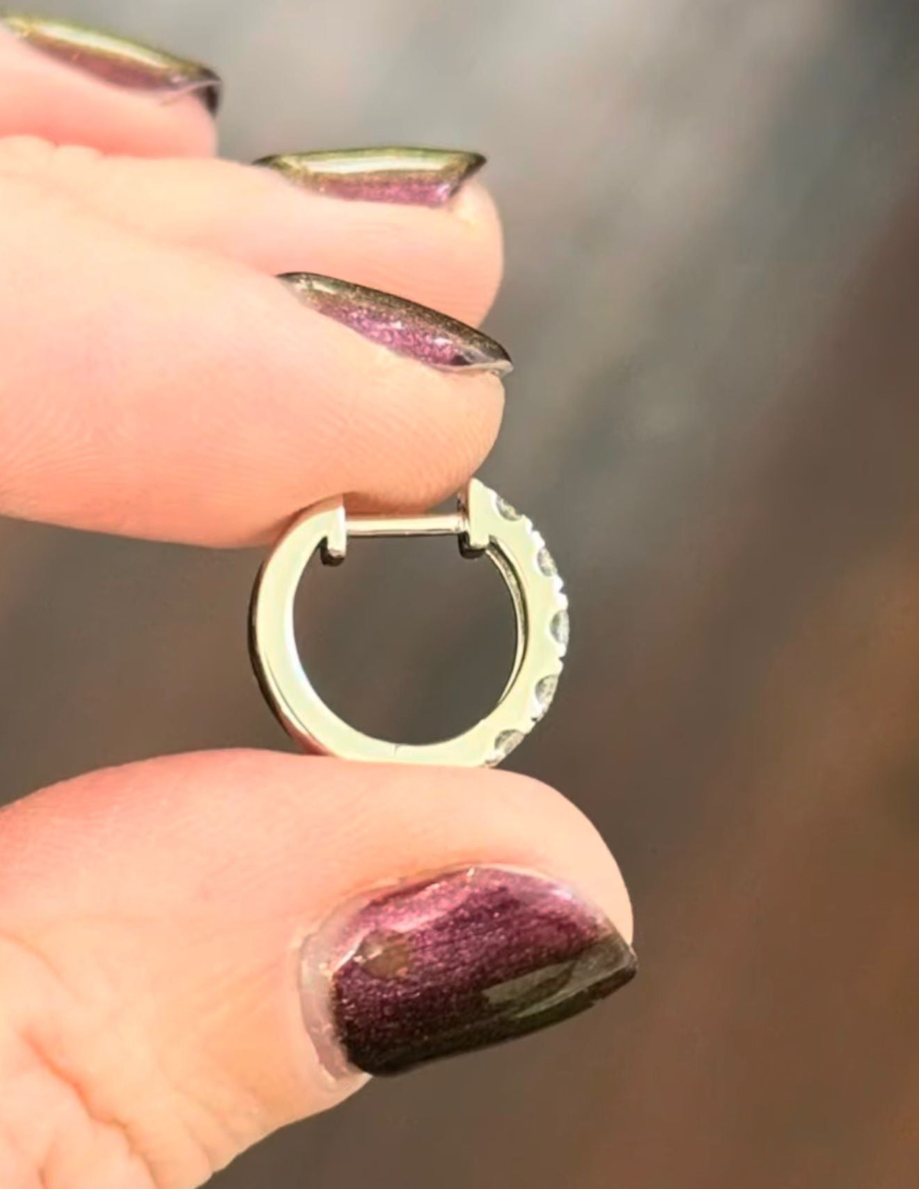 13.1mm white gold 0.85ct lab Diamond Hoops