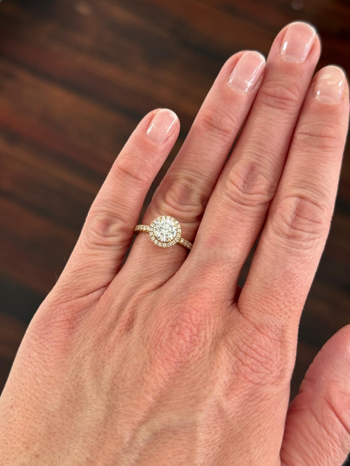 Yellow Gold 1.25ct Round Lab Diamond Ring