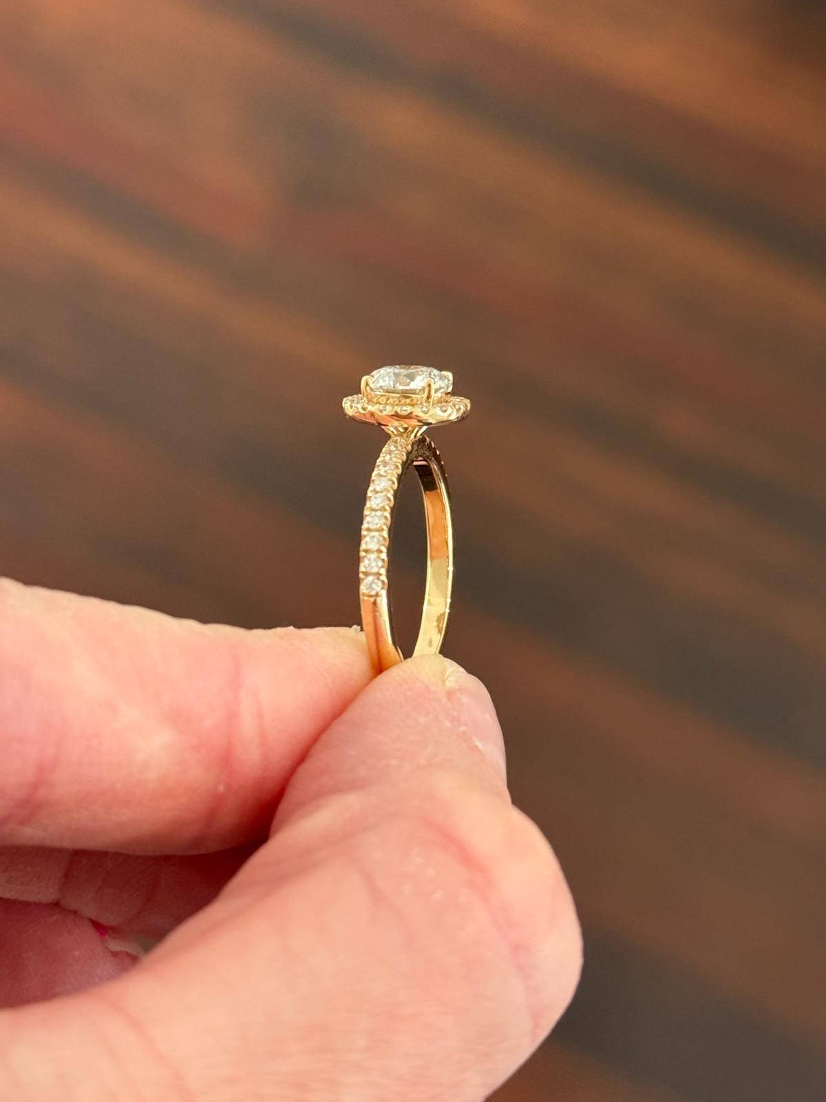 Yellow Gold 1.25ct Round Lab Diamond Ring