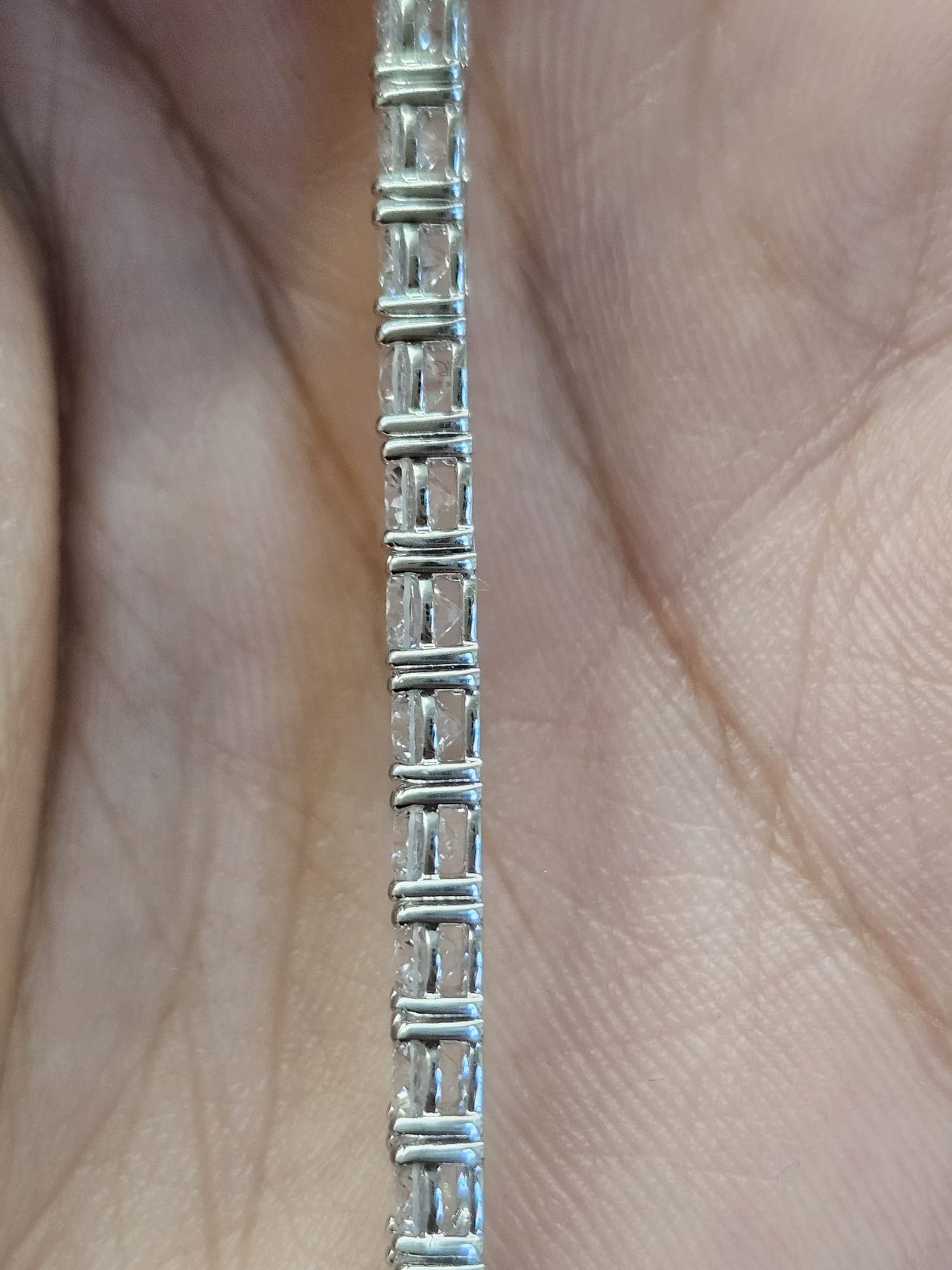 7.11CT White Gold Lab Diamond 6" Tennis Bracelet