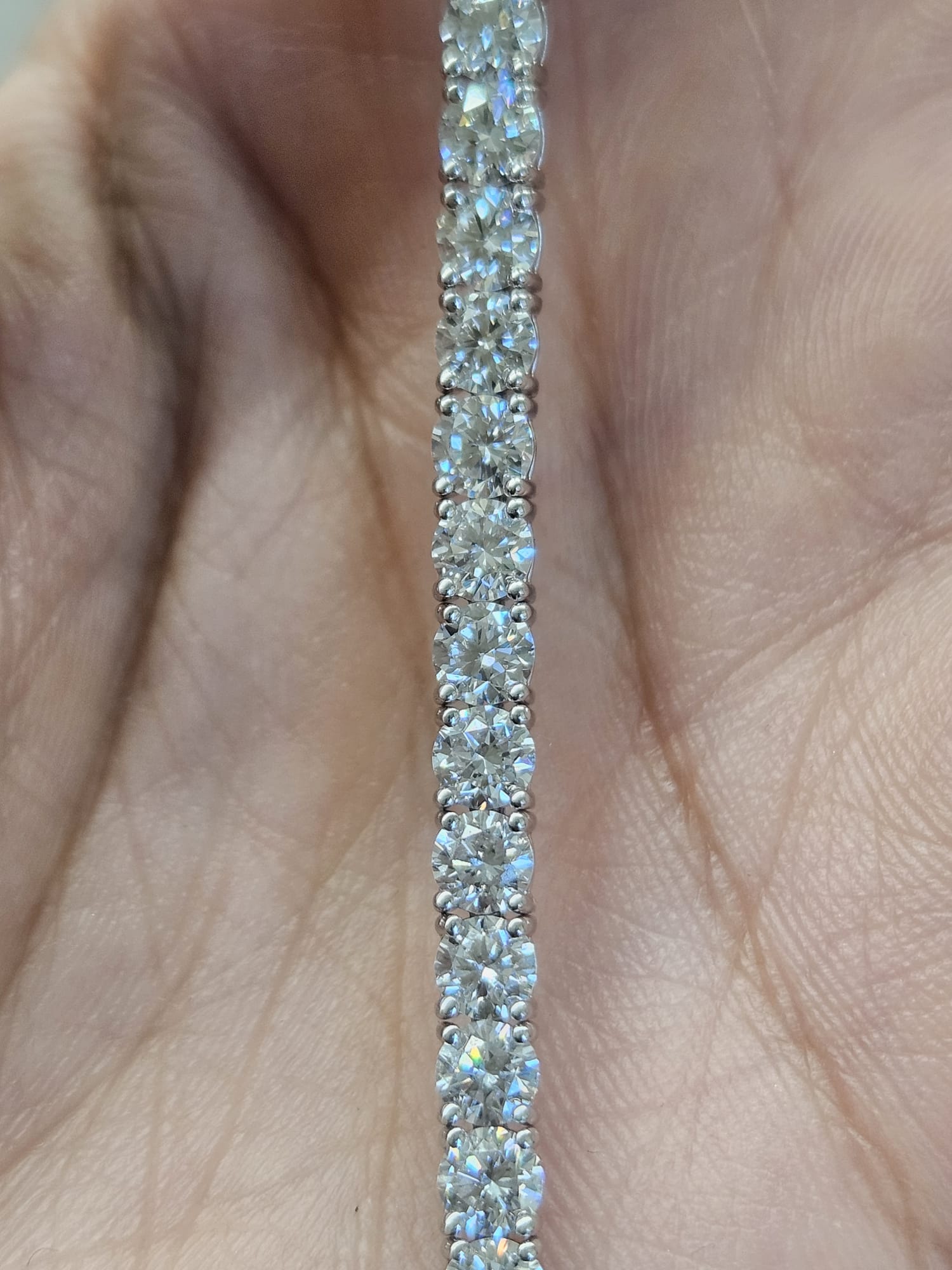 7.11CT White Gold Lab Diamond 6" Tennis Bracelet