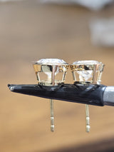4.05Cttw Bezel Set Yellow Gold Marquise Shape Lab Diamond Earring
