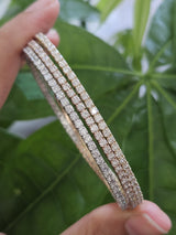 7.65cttw Gold Three Layered Lab Diamond Bracelet