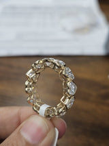 6.92cttw Yellow Gold Heart Shape Lab Diamond Eternity Band