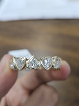 6.92cttw Yellow Gold Heart Shape Lab Diamond Eternity Band