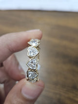 6.92cttw Yellow Gold Heart Shape Lab Diamond Eternity Band