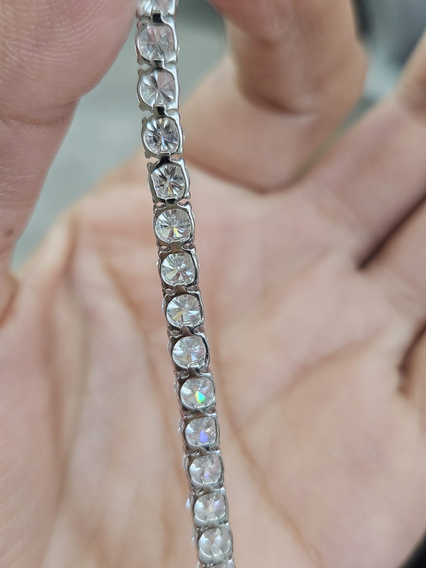 18K White Gold 10.14cttw Lab Diamond 7" Tennis Bracelet