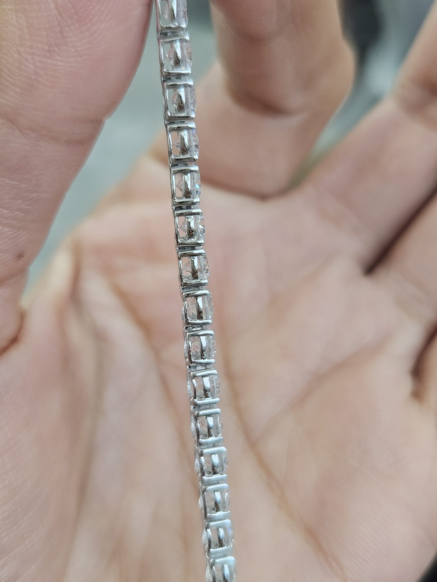 18K White Gold 10.14cttw Lab Diamond 7" Tennis Bracelet