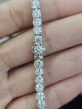 18K White Gold 10.14cttw Lab Diamond 7" Tennis Bracelet