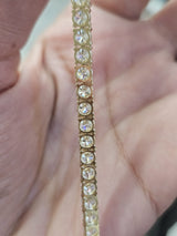 IGI Certified 21.30cttw Yellow Gold Lab Diamond 17" Tennis Necklace