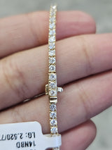2.5cttw Yellow Gold Lab Diamond 7" Bracelet