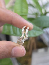 Custom Made 14K Yellow Gold V Shaped Round lab Diamond Eternity Band