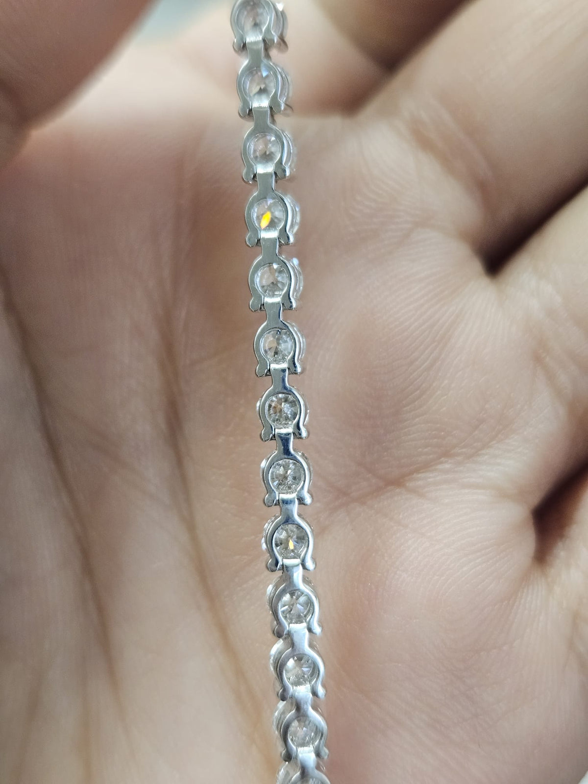 5.52cttw White Gold 3 Prongs Lab Diamond 7" Tennis Bracelet