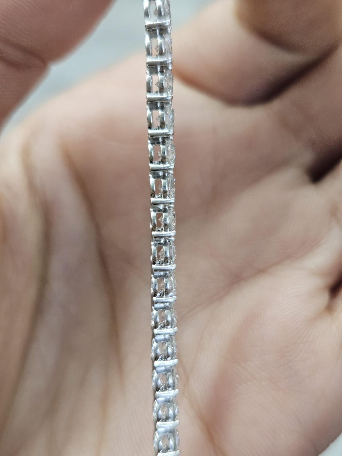5.52cttw White Gold 3 Prongs Lab Diamond 7" Tennis Bracelet