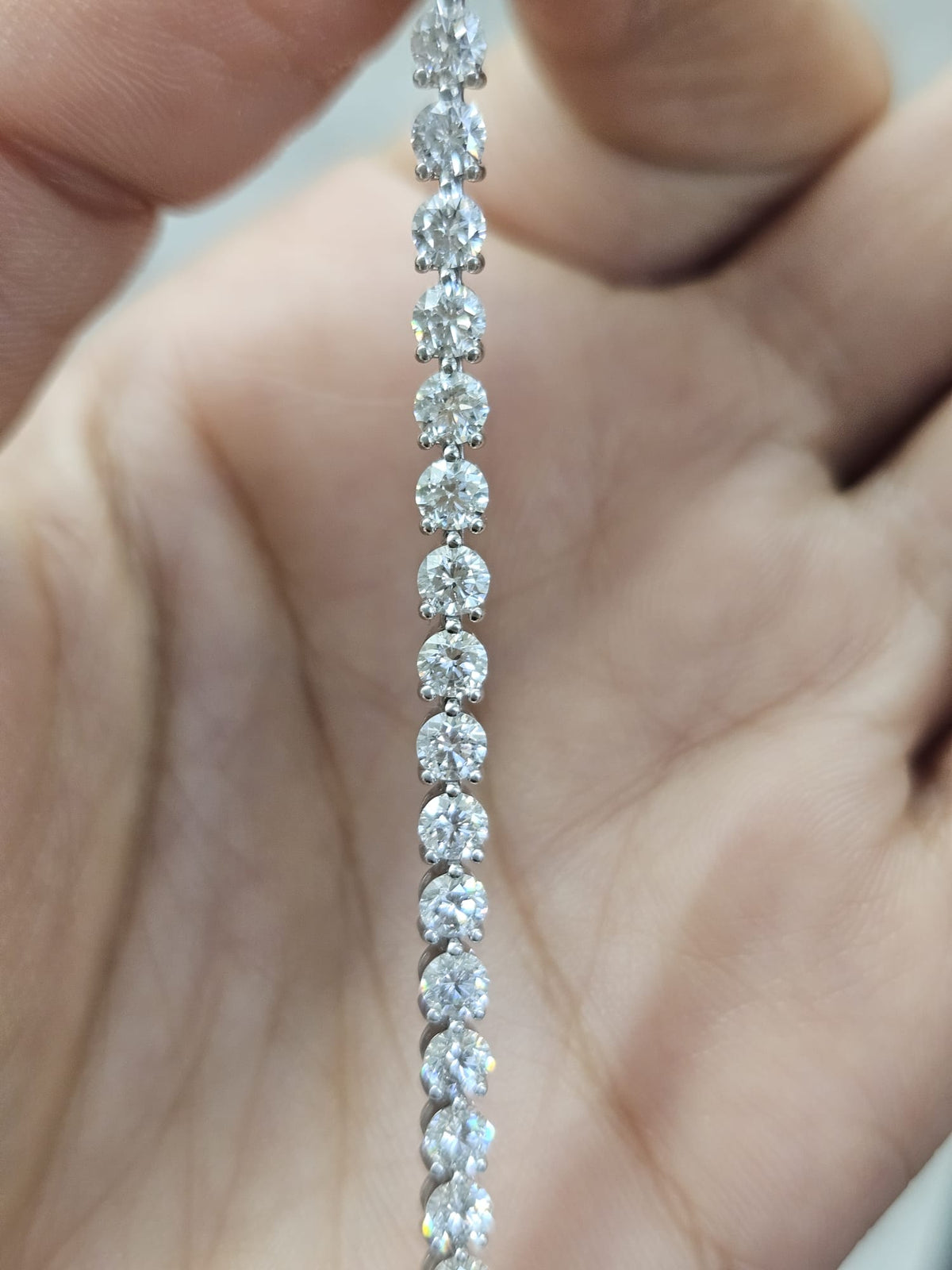 5.52cttw White Gold 3 Prongs Lab Diamond 7" Tennis Bracelet