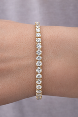 5.75ct 14K Yellow Gold Lab Diamond 7" Tennis Bracelet