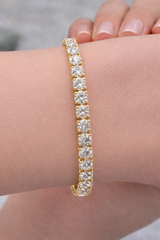 6.88ct 14K Yellow Gold Lab Diamond 7" Tennis Bracelet