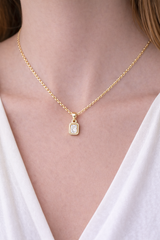 1ct Radiant Double Row Lab Diamond Pendant