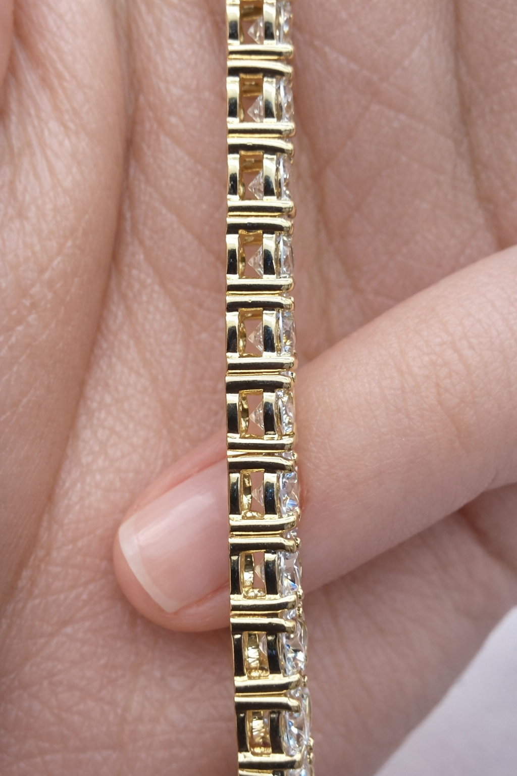 6.88ct 14K Yellow Gold Lab Diamond 7" Tennis Bracelet