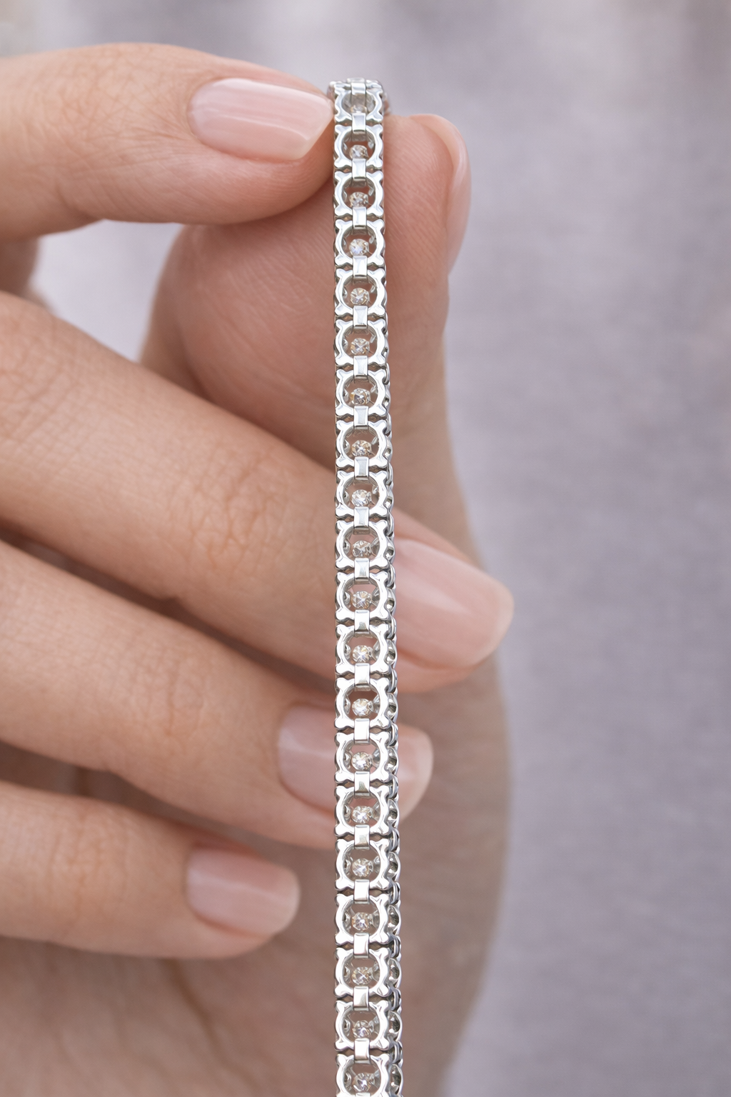 6.6ct 14K White Gold Lab Diamond 7" Tennis Bracelet