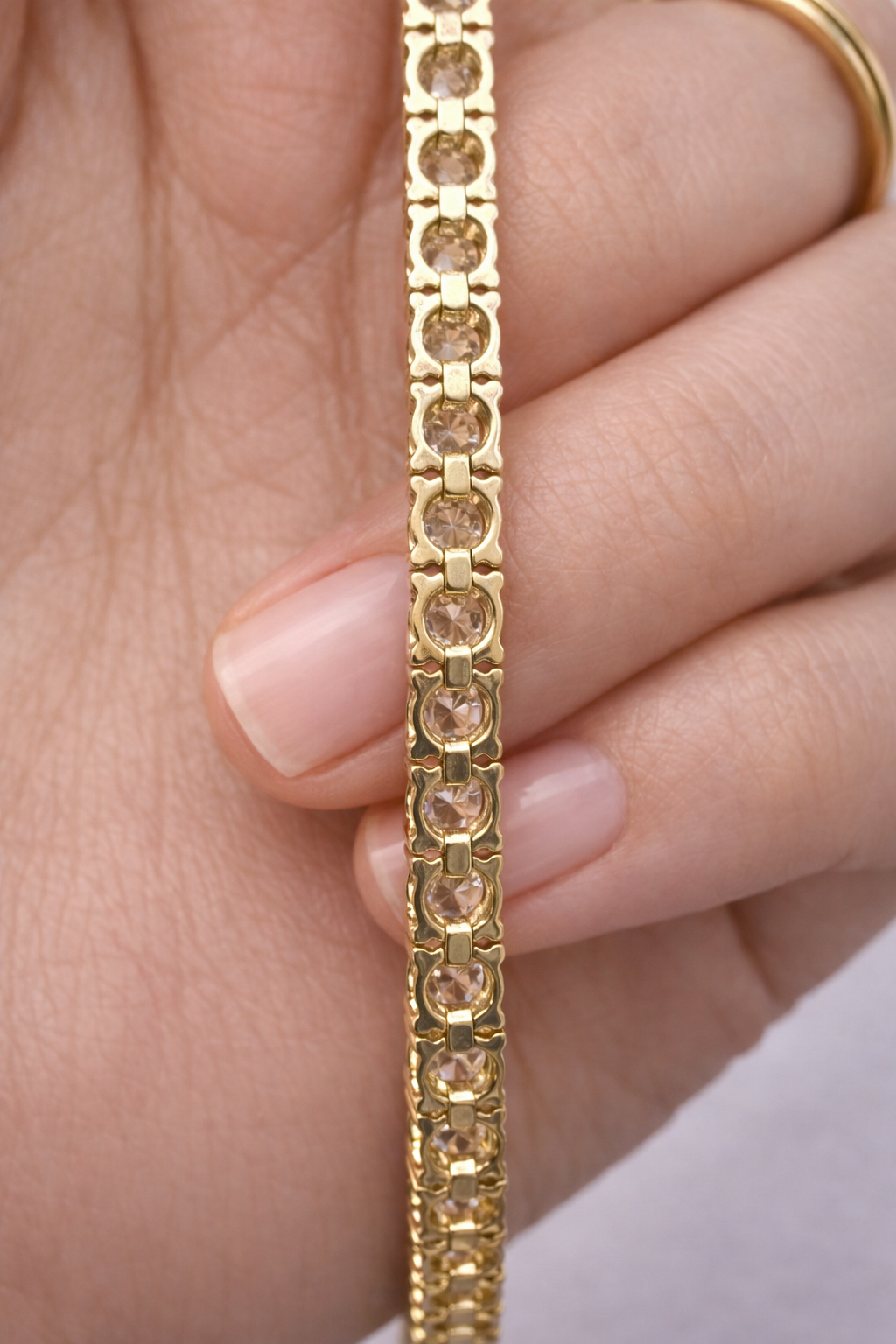 5.75ct 14K Yellow Gold Lab Diamond 7" Tennis Bracelet