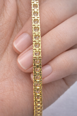 6.84ct 14K Yellow Gold Lab Diamond 7" Tennis Bracelet