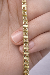 5.75ct 14K Yellow Gold Lab Diamond 7" Tennis Bracelet