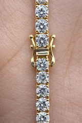5.75ct 14K Yellow Gold Lab Diamond 7" Tennis Bracelet