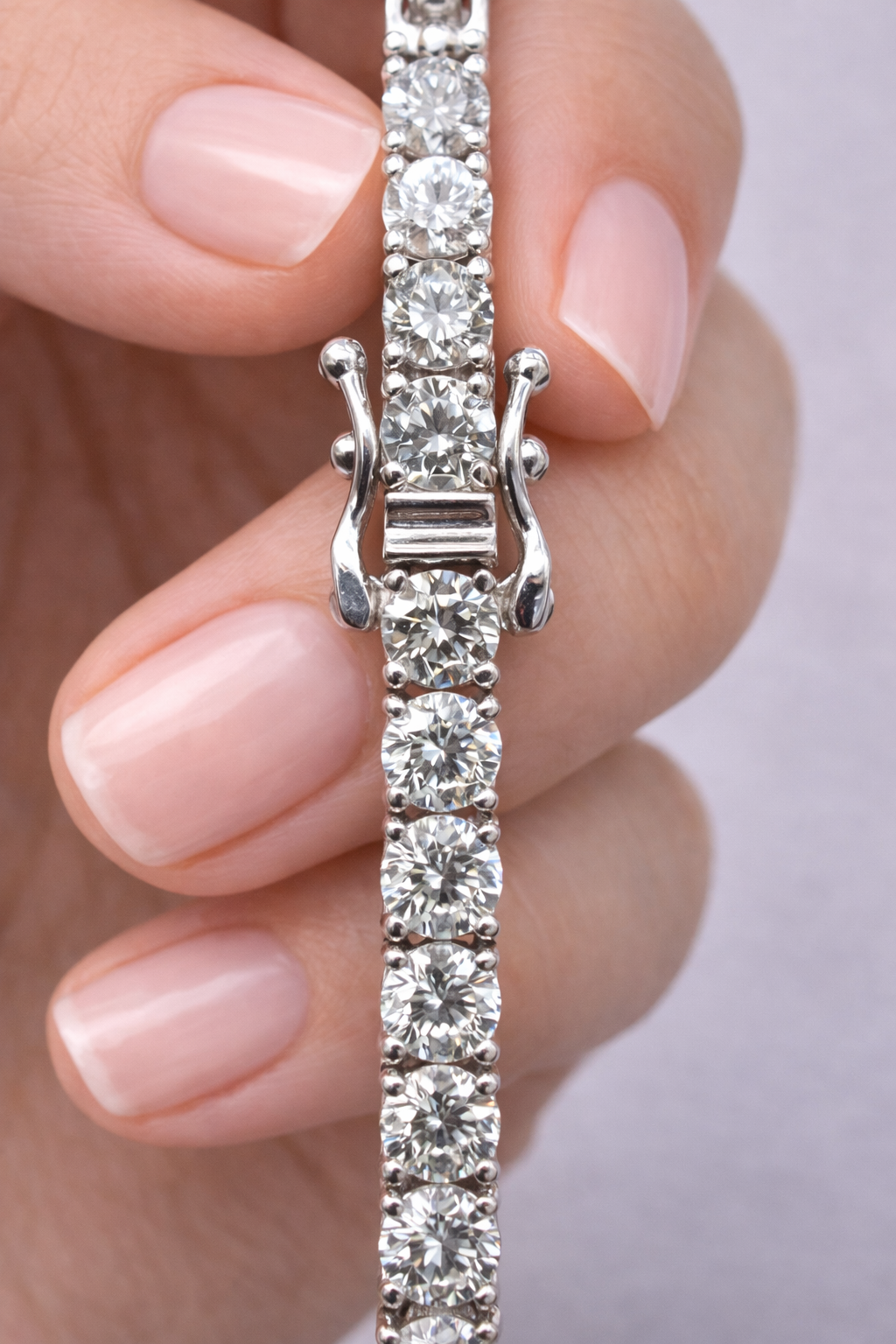 6.89ct 14K White Gold Lab Diamond 7" Tennis Bracelet